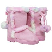 Wholesale - PINK BEBE GIRLS MICROSUEDE WINTER BOOTS W/RHINESTONE GROMMET & POM POM DETAILS 7-ASST SIZE 11-4 C/P 12, UPC: